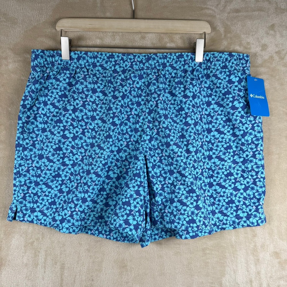 Columbia Sandy River II Printed Shorts XL Blue Floral 5 Inch Inseam 1885711481